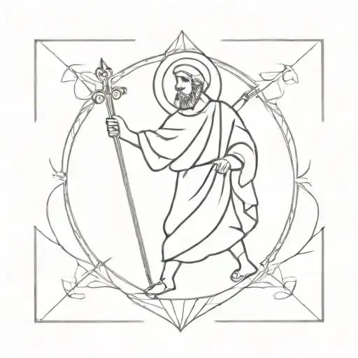 st Christopher patron Saint, tattoo design idea