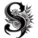 Can u create a tatoo concept with the below1. Letter S2. Till death do us apartDo not write them as is. Think o tattoo design idea
