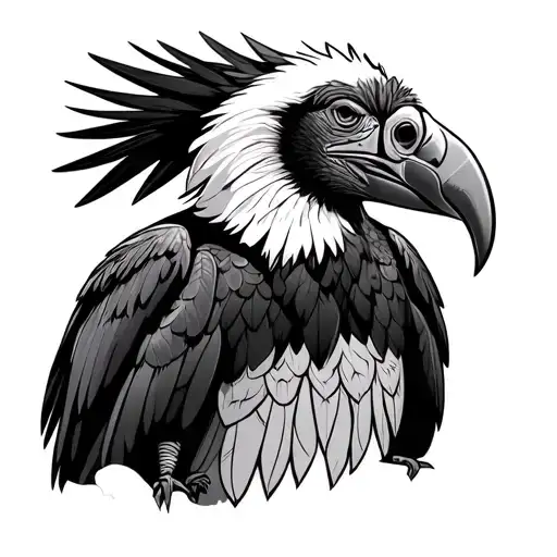 andean condor in indigenious style colombia tattoo design idea