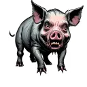 zombie pig tattoo design idea