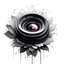 camera lens tattoo design idea