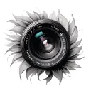 camera lens tattoo design idea