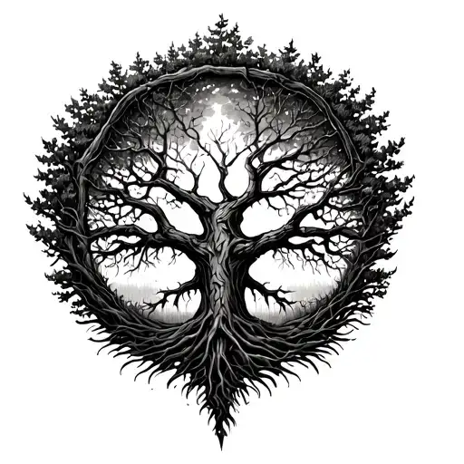 Dead Tree Of Life tattoo design idea
