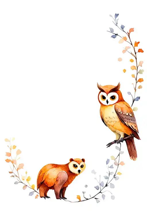 owl bear matching tattoos tattoo design idea