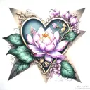 colorful infinity symbol triangle blooming heart lotus names Lynnette Syrena 2-11-2018 tattoo design idea