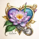 colorful infinity symbol triangle blooming heart lotus names Lynnette Syrena 2-11-2018 tattoo design idea