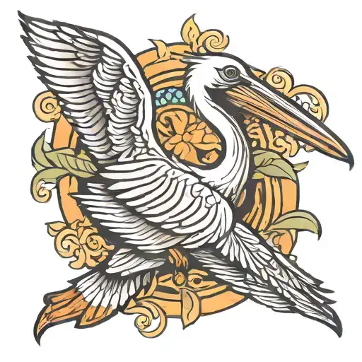 pelican tattoo design idea