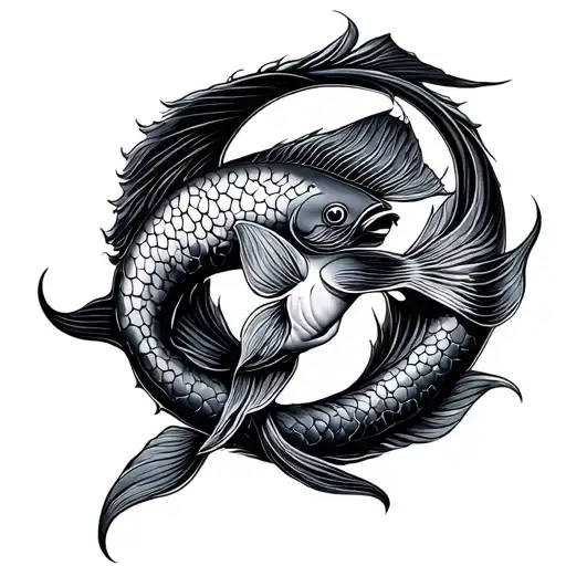 pisces and aquarius tattoo design idea