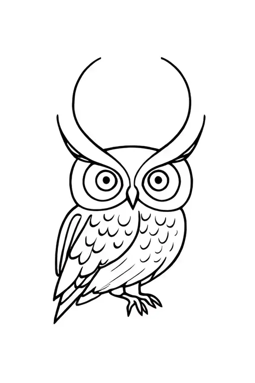 owl gemini zodiac sign tattoo design idea