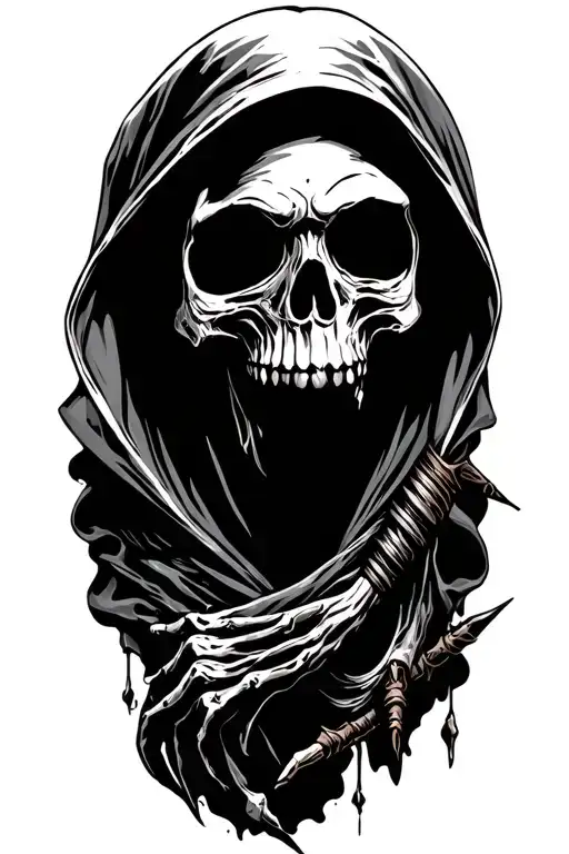 skull, grim reaper tattoo design idea