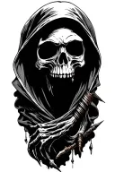 skull, grim reaper tattoo design idea