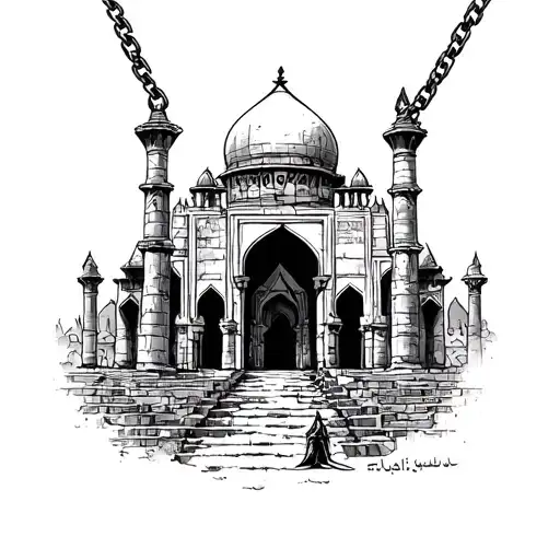 persian assasins creed look a like with farvahar sign necklace looking at a persian temple tattoo design idea