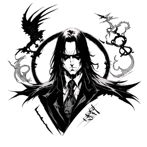 Alucard Hellsing anime tattoo design idea