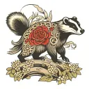badger tattoo design idea