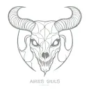 aries skull tattoo design idea