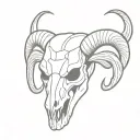 aries skull tattoo design idea