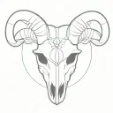 aries skull tattoo design idea