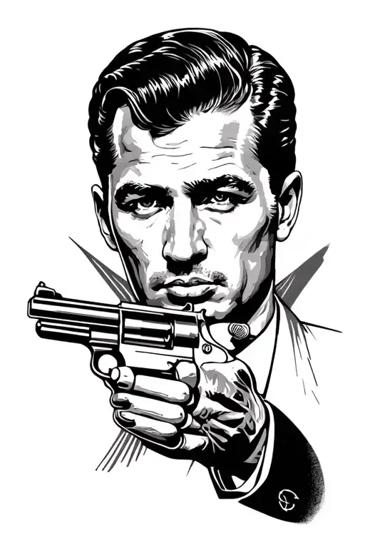 James Bond 007 gun barrel tattoo design idea