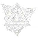 air element triangle symbol with drawing inside symbolizing innovation tattoo design idea
