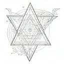 air element triangle symbol with drawing inside symbolizing innovation tattoo design idea