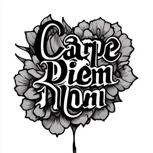 carpe diem memento mori text tattoo design idea