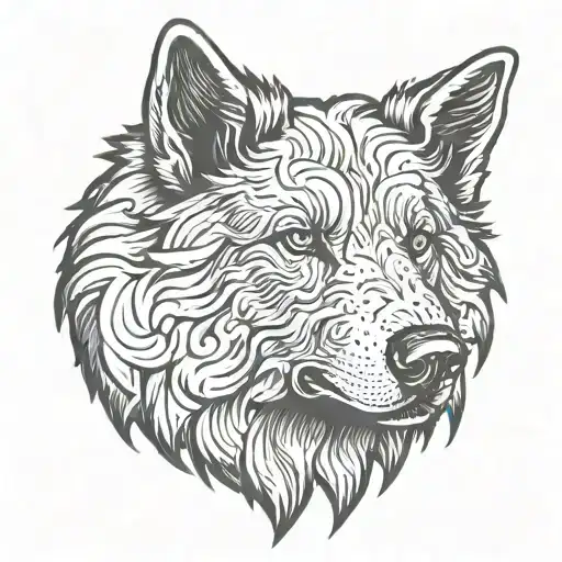 sheepdog protective stance surrounded tattoo design idea