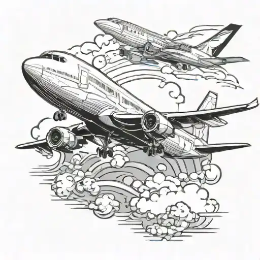 Boeing 747 tattoo design idea