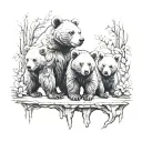 3 bear cubs tattoo design idea
