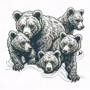 3 bear cubs tattoo design idea