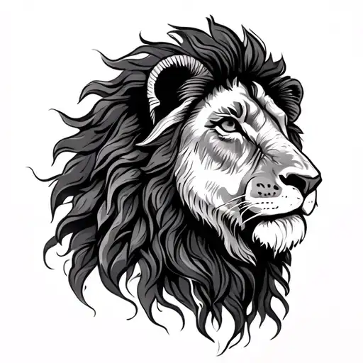 Jesús lion and lamb tattoo design idea