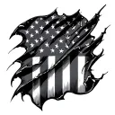 usa flag intertwined and ripped tattoo design idea