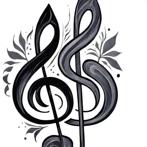 Treble Clef And Bass Clef tattoo design idea