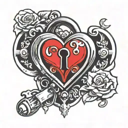 heart shaped lock tattoo design idea