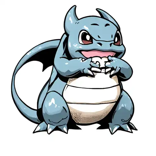Squirtle hugging toothless tattoo design idea