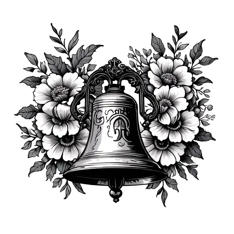 Church Bell Day of the Dead tattoo design idea