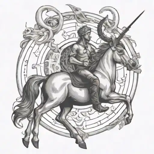 Sagittarius And Capricorn symbol tattoo design idea