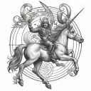 Sagittarius And Capricorn symbol tattoo design idea