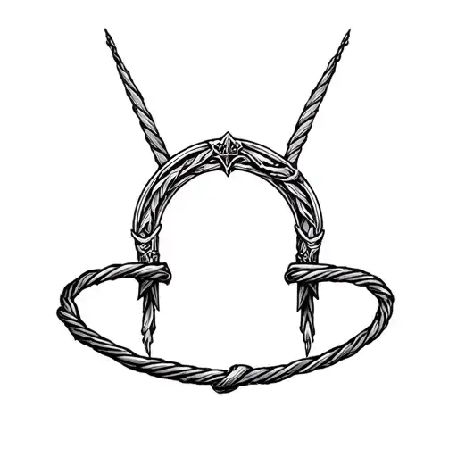 throne and whip tattoo design idea