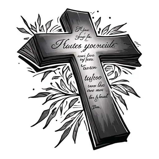 A cross with bible verses as the outline  tattoo design idea