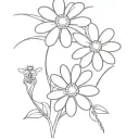 daisy and bee tattoo design idea