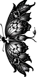 butterfly,hibiscus, rose tattoo design idea
