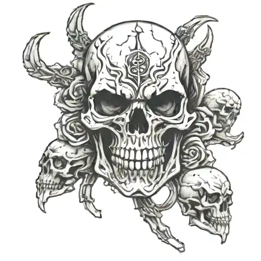 kratos steps on a skull skull tattoo design idea