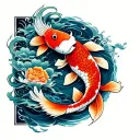 pez koi fish tattoo design idea