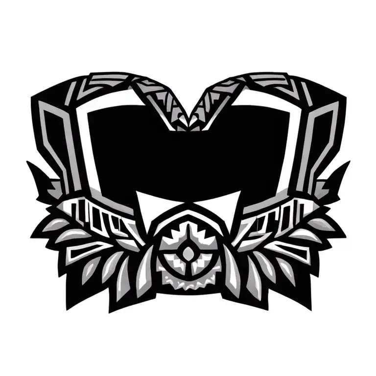 Aztec necklace shaped like tattoo design idea