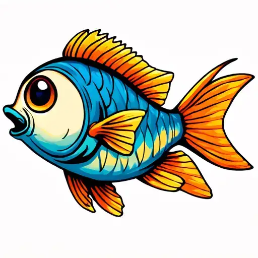 fish with big eyes tattoo design idea