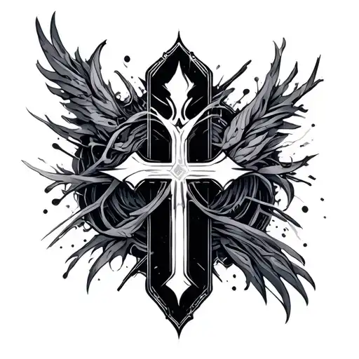 Cybersigilism Cross tattoo design idea