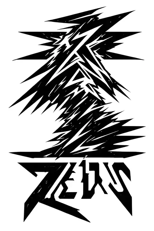 "Adriel Zeus" Thunder Lightning Bolt pattern tattoo design idea
