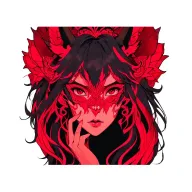 Girl demon face tattoo tattoo design idea