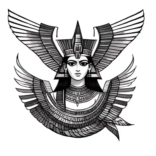 Egyptian god intertwined with a mommy tattoo design idea