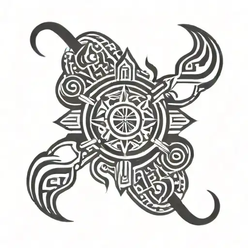 navajo sun symbol tattoo design idea